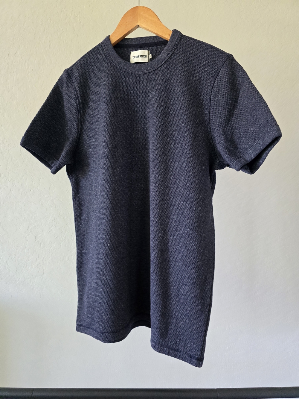 Taylor Stitch Heavy Bag Waffle Short Sleeve Deep Ocean Blue NWT